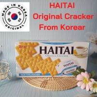 HAITAI Original Cracker ไฮไท ออริจินอลแครกเกอร์ แครกเกอร์นำเข้าจากเกาหลี ขนมปังกรอบน้ำตาลน้อย เป็นอาหารว่าง หรืออาหารเช้า 1 กล่อง(6 ชิ้น x7 ห่อ) 172 g.