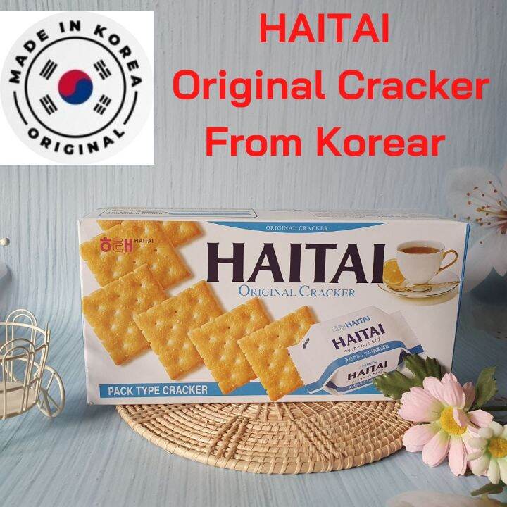 HAITAI Original Cracker ไฮไท ออริจินอลแครกเกอร์ แครกเกอร์นำเข้าจากเกาหลี ขนมปังกรอบน้ำตาลน้อย