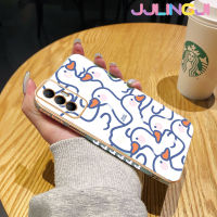 Jlingji เคสสำหรับ Tecno Spark 8 Pro Camon 18 P 18 P Camon 18T Camon 19 Pro Canmon 19 Neo เคสการ์ตูนน่ารักลายหงส์ขาวสวยดีไซน์ใหม่ด้านข้างเคสโทรศัพท์ซิลิโคนฝาปิดเลนส์เต็มกล้องป้องกันกล่องกันกระแทก Softcase