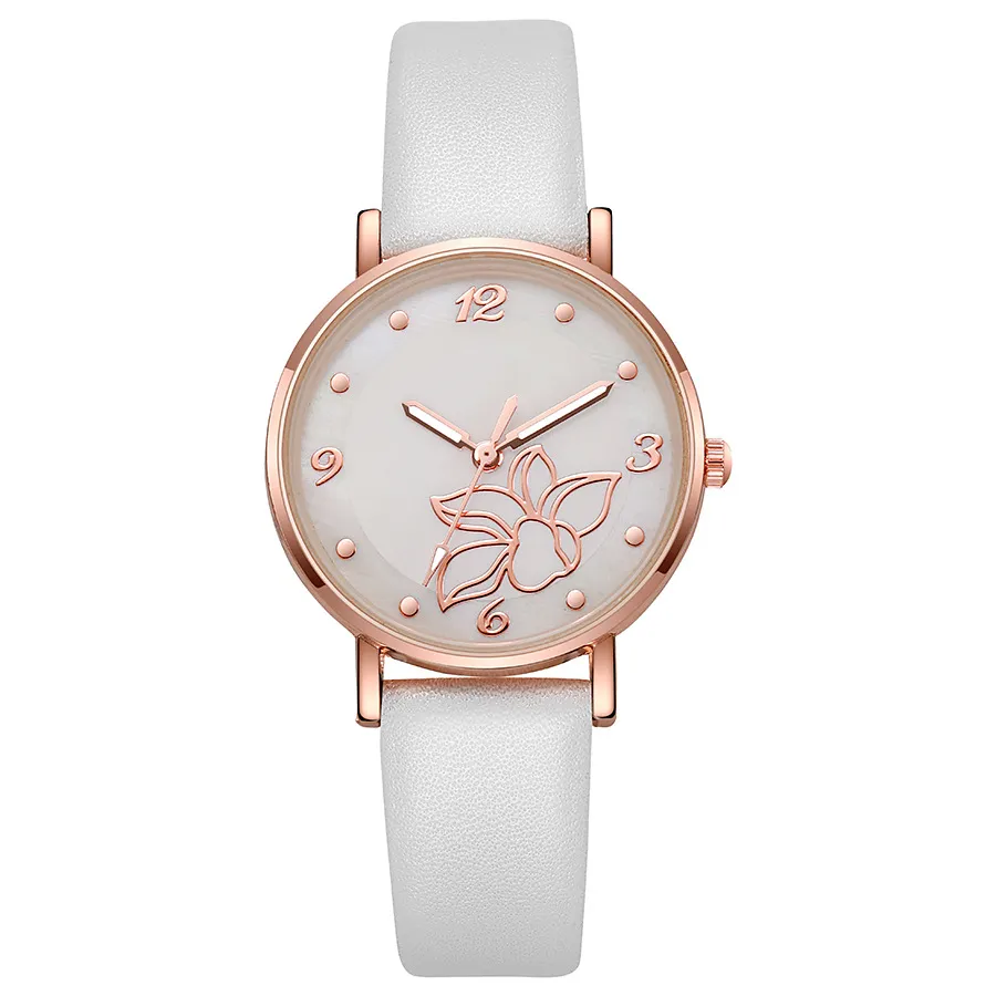 ⌚ New Cross-Border Women's Simple And Compact Casual Belt Flower ...