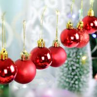 Christmas Pine Tree Ornament Red Navy Blue Ball Ornament 3ซม.-20ซม. หลายสี2ชิ้น-20ชิ้น/ล็อต