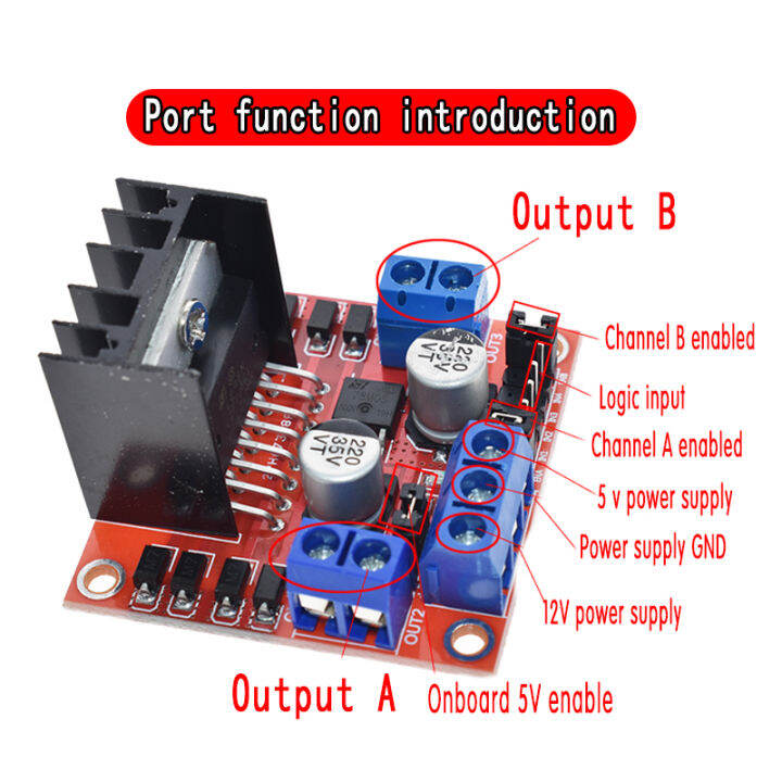 บอร์ดขับสเต็ปมอเตอร์-dc-แบบคู่สำหรับ-l298n-2ชิ้นโมดูลสำหรับสเต็ปมอเตอร์รถหุ่นยนต์ชั้นเลิศ-arduino