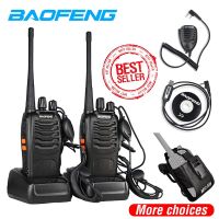 วิทยุสื่อสารสองทาง Baofeng 2ชิ้นวิทยุสื่อสาร BF-888S 5W UHF 400-470Mhz ตัวรับสัญญาณ16CH วิทยุเคสวิทยุพกพาสองทางสำหรับค้นหาโรงแรม