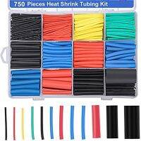 【cw】 Shrink Tube 750Pcs Ratio 2: 1 Assorted Sleeving Wrap Cable Wire Kit Electric Insulation