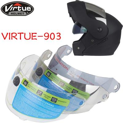 VIRTUE-903กระบังหน้าหมวกกันน็อคจักรยานยนต์แบบเต็มรูปแบบหมวกนิรภัยรถจักรยานยนต์แบบพับได้3สีเลนส์ลิงค์พิเศษ!