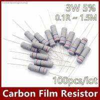 ✚☁ 10pcs 3W Carbon Film Resistor 5 0.1R - 1.5M 1R 0.33R 6.8R 10R 33R 47R 68R 200R 1K 4.7K 10K 100K 200K 1M 10 22 33 47 4K7 ohm