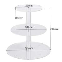 WD ที่ตั้งเค้กแบบถอดออกได้3-6ชั้น,ชั้นวางเค้กอะคริลิกคัพเค้กโปร่งใสเพลกซี่
