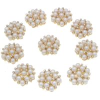 【cw】 20mm 4/5 quot; New 5-Holes Shape Button Rhinestone Pearl Metal Zinc Alloy Flatback Sewing Buttons for Women Jeans Apparel 10pcs