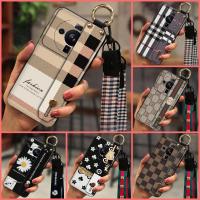 Wrist Strap silicone Phone Case For Xiaomi 12S Ultra New Plaid texture Soft cute Original cartoon armor case Simple TPU