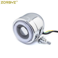 ZORBYZ โครเมี่ยม LED แองเจิลตาแสงโลหะด้านหน้าไฟหน้าจุดไฟตัดหมอกสำหรับฮอนด้าเงารถ A ลอย C HOPPER รถจักรยานยนต์ที่กำหนดเอง