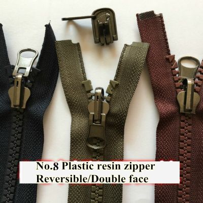 3pcs Plastic resin Zipper 80-250cm NO.8 Open end Auto Lock reversible double face Rotate Zip Professional 4 color free shipping Door Hardware Locks Fa