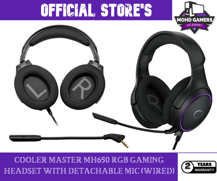 COOLER MASTER MH650 RGB GAMING HEADSET WITH DETACHABLE MIC (WIRED) Lazada