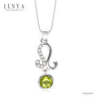 Lenya Jewelry  จี้สัญลักษณ์ Zodiac ประจำราศีสิงห์ เจ้าแห่งแรงดึงดูด ใส่ใจคนรอบข้าง ประดับพลอยเพอริดอท(Peridot) และคิวบิกเซอร์โคเนีย( Cubic Zirconia) บนตัวเรือนเงินแท้ชุบทองคำขาว