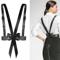 ผู้หญิง suspender bowtie เข็มขัดเสื้อชุดอุปกรณ์เสริมวงเล็บรั้ง bretelle ciclismo VINTAGE PROM COSPLAY ชุดแม่บ้าน