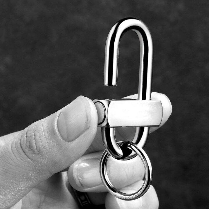 real-titanium-durable-security-keychain-men-waist-hanging-luban-lock-style-car-key-chain-super-light-anti-lost-key-accessories