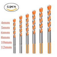 6PCS Multifunctional Triangle Drill Bit Diamond Drill Set Ceramic Tile Concrete Brick Wood Glass Punching Hole Saw Metal Dril Drills  Drivers