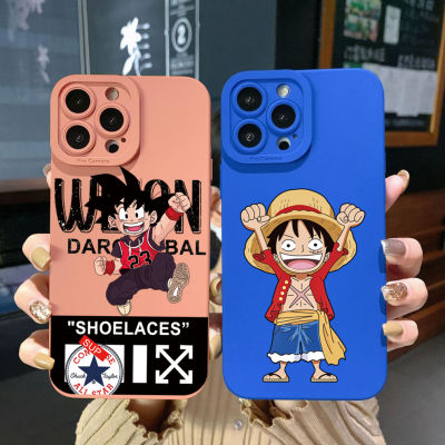 เคสโทรศัพท์สำหรับ Xiaomi Redmi A1 A2 4G Note 9 10 11 12 Pro 5G 9C 10A 10S 11S 12C 12S ฝาครอบขอบสี่เหลี่ยม Luffy น่ารักฝาครอบป้องกันเต็มเลน