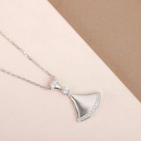 Hot Selling Top Brand 925 Sterling Silver Glossy Small Skirt Pendant Womens Necklace Party Fashion Luxury Jewelry