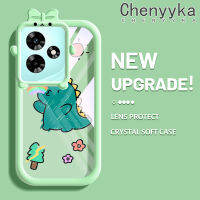 เคส Chenyyyka สำหรับ Infix 30 Pro 30i ร้อน20 Play ร้อน20i ร้อน9 Play การ์ตูนน่ารักตลกไดโนเสาร์น้อยสีสันสดใสกันกระแทกแบบใสแบบนิ่มสุดน่ารักเคสมือถือสร้างสรรค์โปร่งใสลายกล้องถ่ายรูปกรอบป้องกัน