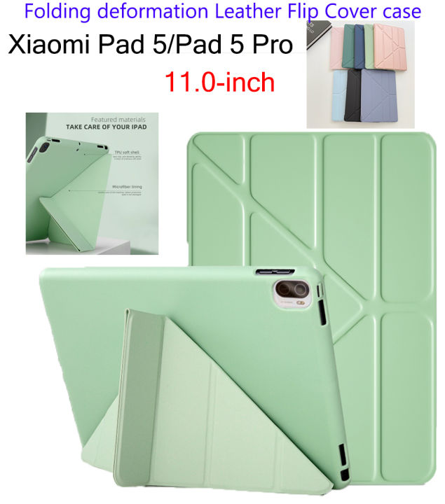 สำหรับแผ่น-xiaomi-5-pad5-pro-11-0-พับขาตั้งการเสียรูปแผ่น-xiaomi-casing-tablet-หนัง-pu-บางกว่า5-11-0นิ้วเคสแบบพับปิดได้