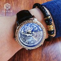 Authentic stars men watch hollow out automatic mechanical watch the tourbillon waterproof watch fashion handsome male --nb230711♟