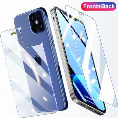 2Pcs Front+Back Protective Tempered Glass For iPhone 14 13 12 11 Pro Max XS X XR High Quality Screen Protector Cover Film Glass