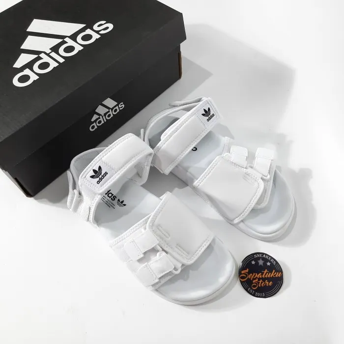 Sandal Sendal Adidas Adilette 4 0 White Slip On Lazada Indonesia