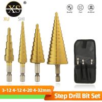 HSS Titanium Step Drill Bit High Speed Stepped Drill Set Power Tools Conical Stage Drill For Metal Wood 4 12 4 20 4 32