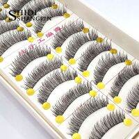 【✆New✆】 bu3797 10คู่ขนตาปลอมแต่งหน้าขนตาธรรมชาติทำด้วยมือ Cilia Cilios ปลอม Tw02เครื่องมือมาสคาร่า