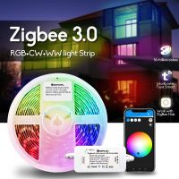 GIDEALED Smart RGBWW ไฟเส้น LED Zigbee 3.0คอนโทรลเลอร์ RGBWW การเปลี่ยนสีทำงานร่วมกับฮับ Zigbee และ Echo Plus หรี่แสงได้