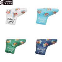 ♝﹉▨ GOLF Fortune ปักพัตเตอร์ปก Golf Club Cover One-Word Putter Cover Semi-circular Rod Head Cover Strong Magnetic Suction