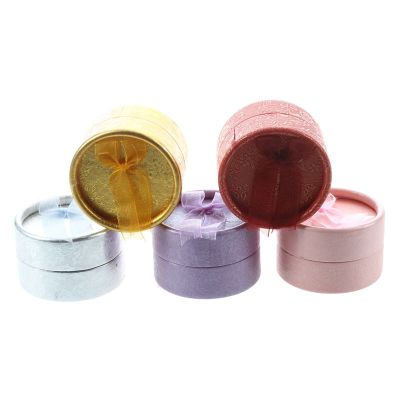 5Pcs Cardboard Round Jewelry Ring Necklace Earring Gift Package Case Box Display