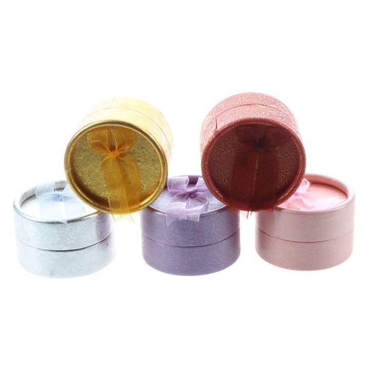 5pcs-cardboard-round-jewelry-ring-necklace-earring-gift-package-case-box-display
