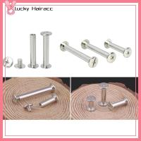 LUCKY HAIRACC 100PCS โลหะสำหรับตกแต่ง Book SCREWS M5 x 10/20/30/40/50มม. ยึดถังและสกรูชุดสารพัน รูปภาพสำหรับถ่ายภาพ สกรูยึดหัว