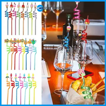 8pcs Unicorn Mermaid Dinosaur Straws Cartoon Plastic Juice