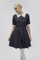 EP เดรสสั้นคอปกผ้าเดนิม ผู้หญิง | Denim Collared Short Dress | 4582