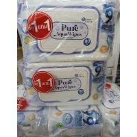 AQU ทิชชู่เปียก   Pure Aqua แพคละ80แผ่น  (ซื้อ1แพค+แถม1แพค) ผ้าเปียก  กระดาษเปียก