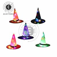 【cw】 HalloweenLight Up Witch Hat Glowing Witches CapProps Hanging Cosplay