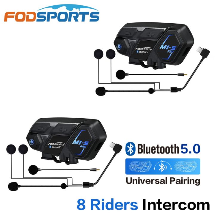 Fodsports 2 pcs FX6 Casque Interphone Casque Moto Casque Bluetooth