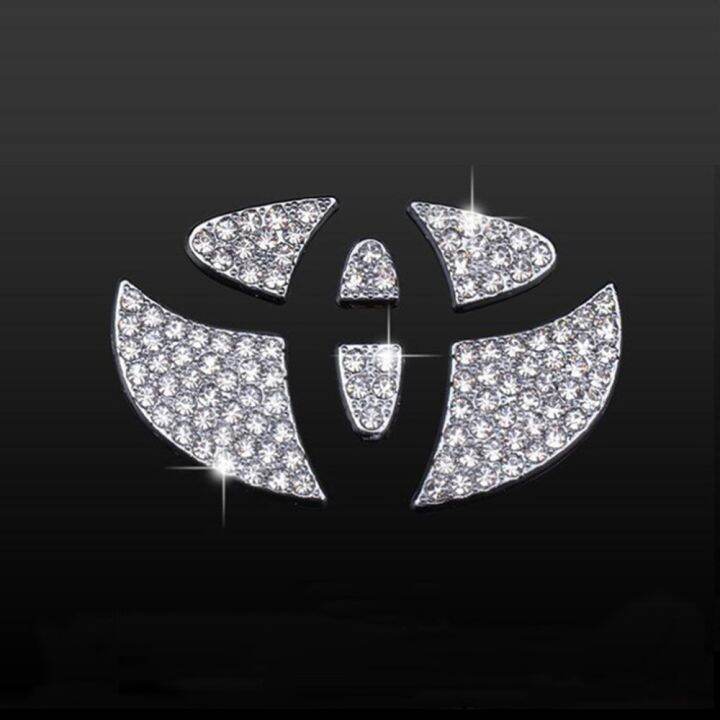 Bling Rhinestone Car Steering Wheel Diamond Logo Sticker Crystal Emblem