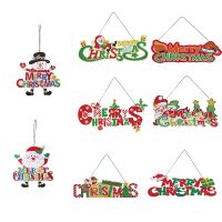 DIY Diamond Painting Hanging Tag Christmas Decoration Santa Claus Diamond Embroidery Pendant Home Door Decor Xmas Tree Decor