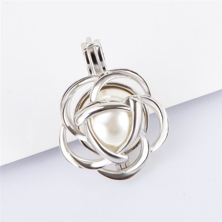 cluci-925-sterling-silver-charms-pendant-for-women-jewelry-rose-flower-cage-pendant-locket-for-10-14mm-pearl-sc371sb
