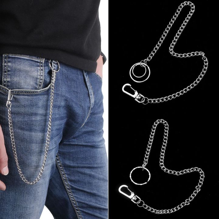 Metal Pants Chain Pocket Chain With Keyring Clip Jewelry