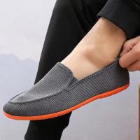 Mans Big Size Loafers Shoes Flats Slippers Fabric Slip-on Men Gommino Driving Shoes Fashion Summer Style Soft Male Moccasins