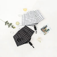 Umbrella Lattice Black Coating Umbrellas Wind Resistant Folding Parasol Windproof Rain Umbrella for Men Women