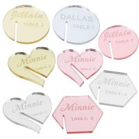 10/100PCS Personalized Wedding Drink Name Tags Place Cards Place Setting Glass Charms Acrylic Custom Guest Drink Markers