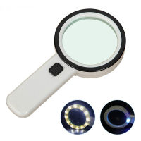 10X Illuminated Magnifying Glass Handle Illuminated Magnifier with LED UV Lighting Large Size 90mm Double Optical Glass Lens