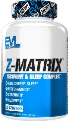 Evlution Nutrition Z Matrix (240 Capsules) Nighttime Recovery and Sleep Support Muscle Recovery Zinc and Magnesium เสริมสร้างฮอร์โมนเพศ สร้างกล้ามเนื้ออย่างมีประสิทธิภาพ ช่วยการนอนหลับ
