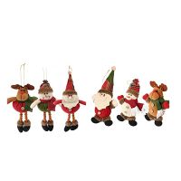 6PCS Plush Christmas Ornaments Xmas Hanging Season Pendant - Santa/Snowman/Reindeer Ornaments for Christmas Tree