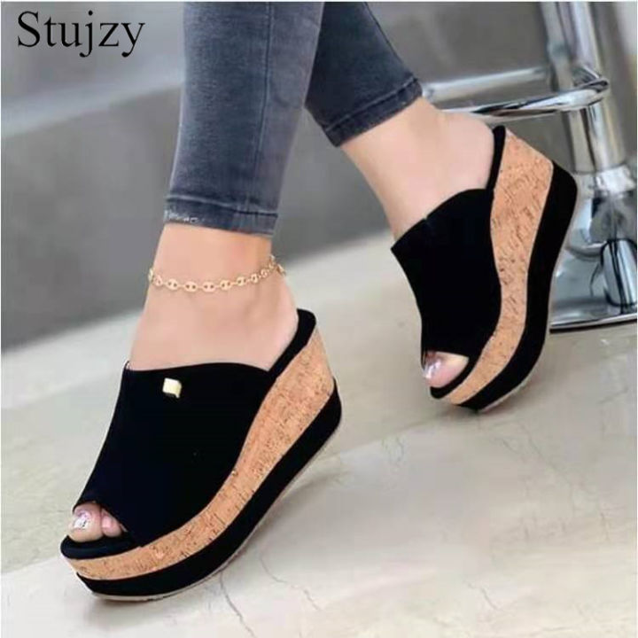 รองเท้าเสริมส้นรองเท้าส้นเตารีดของผู้หญิง-stujzy-รองเท้าแตะสำหรับผู้หญิงรองเท้าแตะลำลอง